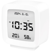 Produktbild för Digital väckarklocka med datum, temp, luftfuktighet