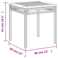Produktbild för Trädgårdsbord beige mix 38x38x42 cm konstrotting akaciaträ