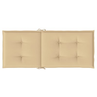 Produktbild för Stolsdynor högt ryggstöd 4 st melerad beige 120x50x4 cm tyg