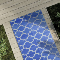 Produktbild för Utomhusmatta blå 80x150 cm PP