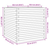 Produktbild för Odlingslåda 70x70x68,5 cm massivt furuträ