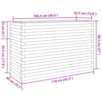 Produktbild för Odlingslåda vit 110x40x68,5 cm massiv furu