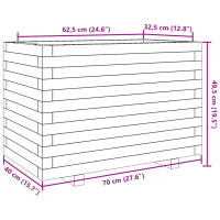 Produktbild för Odlingslåda vit 70x40x49,5 cm massiv furu