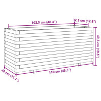 Produktbild för Odlingslåda 110x40x49,5 cm massivt furuträ