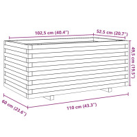 Produktbild för Odlingslåda vaxbrun 110x60x49,5 cm massiv furu