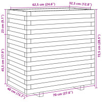 Produktbild för Odlingslåda 70x40x72,5 cm massivt douglasträ