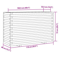 Produktbild för Odlingslåda 110x40x72 cm vit massiv furu