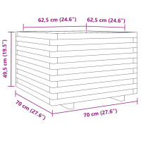 Produktbild för Odlingslåda 70x70x49,5 cm massivt douglasträ