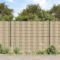 Produktbild för Insynsskydd för trädgården stenmotiv beige 35x0,19 m PVC