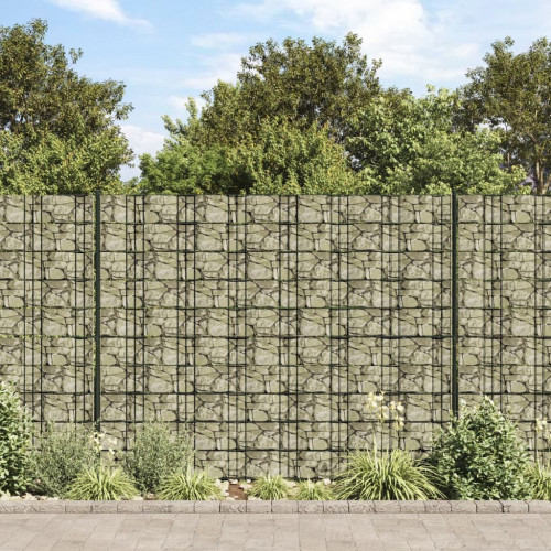 vidaXL Insynsskydd för trädgården stenmotiv grå 35x0,19 cm PVC