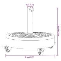 Produktbild för Parasollfot med hjul för Ø38 / 48 mm stolpar 27 kg rund