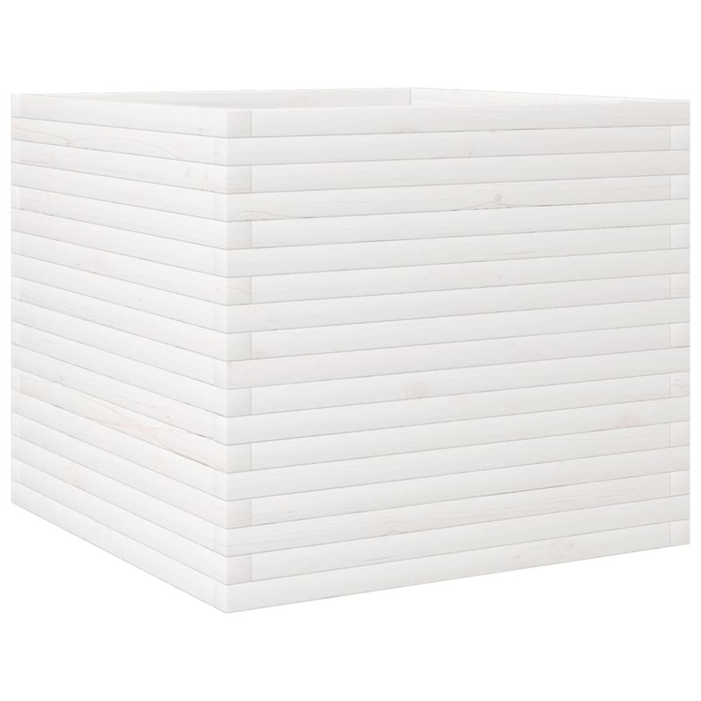Produktbild för Odlingslåda 80x80x68,5 cm vit massiv furu