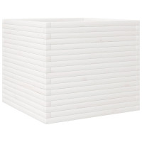 Produktbild för Odlingslåda 80x80x68,5 cm vit massiv furu