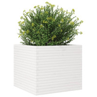 Produktbild för Odlingslåda 80x80x68,5 cm vit massiv furu