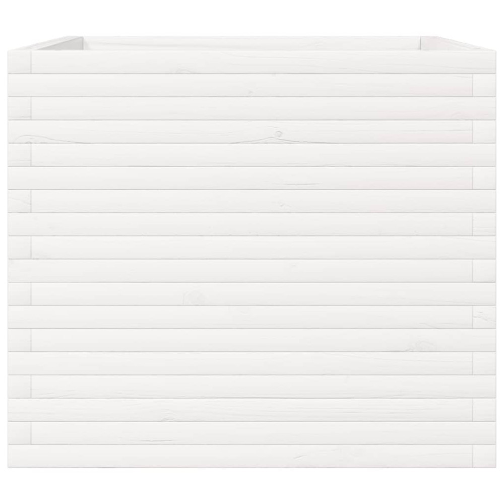Produktbild för Odlingslåda 80x80x68,5 cm vit massiv furu