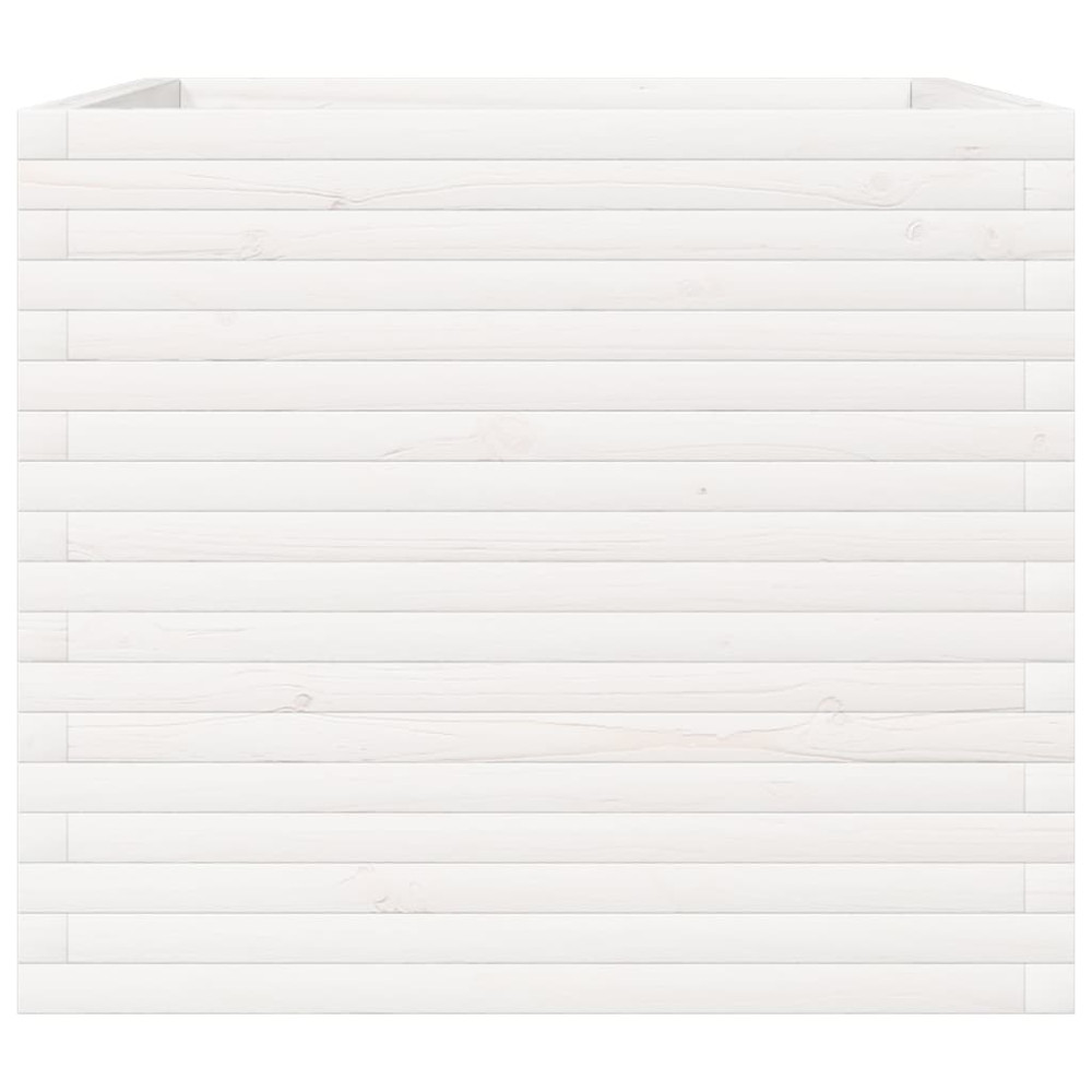 Produktbild för Odlingslåda 80x80x68,5 cm vit massiv furu
