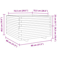 Produktbild för Odlingslåda 80x80x49,5 cm massivt douglasträ