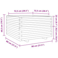 Produktbild för Odlingslåda vit 80x80x49,5 cm massiv furu