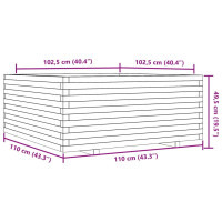 Produktbild för Odlingslåda 110x110x49,5 cm massivt douglasträ