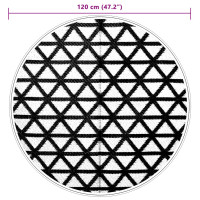 Produktbild för Utomhusmatta svart Ø120 cm PP