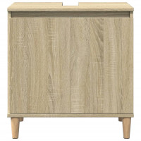Produktbild för Tvättställsskåp sonoma-ek 58x33x60 cm konstruerat trä