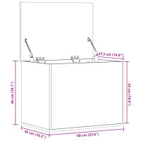 Produktbild för Förvaringslåda betonggrå 60x42x46 cm konstruerat trä