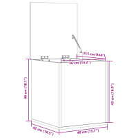 Produktbild för Förvaringslåda betonggrå 40x42x46 cm konstruerat trä