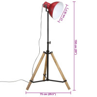 Produktbild för Golvlampa 25 W nött röd 75x75x90-150 cm E27