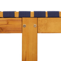 Produktbild för Solsängar 2 st med bord mörkblå massivt akaciaträ