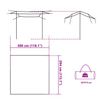 Produktbild för Tarp grå och orange 300x294 cm vattentät