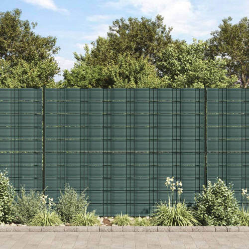 vidaXL Insynsskydd för trädgården 10 st PVC 252,5x19 cm grön