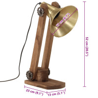 Produktbild för Skrivbordslampa 25 W antik mässing 23x13x52 cm E27