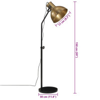 Produktbild för Golvlampa 25 W antik mässing 30x30x90-150 cm E27