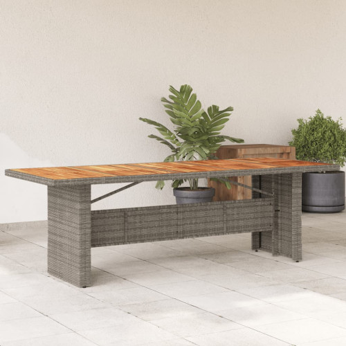 vidaXL Trädgårdsbord med akaciaträ grå 240x90x75 cm konstrotting