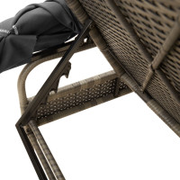 Produktbild för Solsäng med tak och bord grå konstrotting