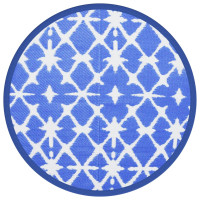 Produktbild för Utomhusmatta blå och vit Ø160 cm PP