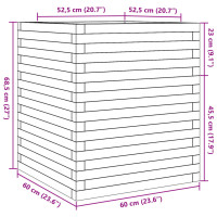 Produktbild för Odlingslåda vaxbrun 60x60x68,5 cm massiv furu