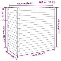 Produktbild för Odlingslåda 70x40x68,5 cm massivt furuträ