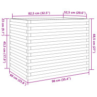 Produktbild för Odlingslåda 90x60x68,5 cm massivt furuträ