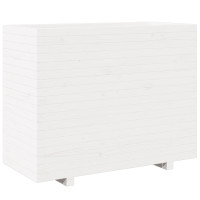 Produktbild för Odlingslåda vit 90x40x72,5 cm massiv furu