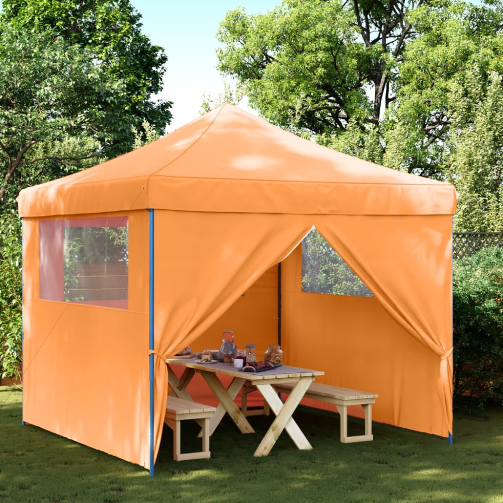 Produktbild för Pop-Up hopfällbart partytält med 4 sidoväggar ORANGE
