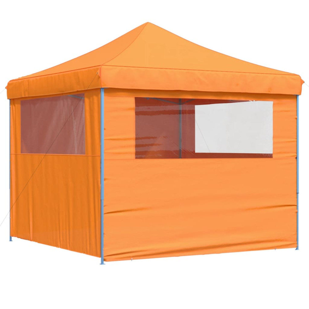 Produktbild för Pop-Up hopfällbart partytält med 4 sidoväggar ORANGE