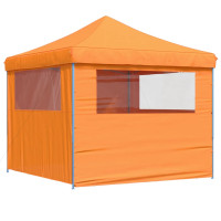 Produktbild för Pop-Up hopfällbart partytält med 4 sidoväggar ORANGE