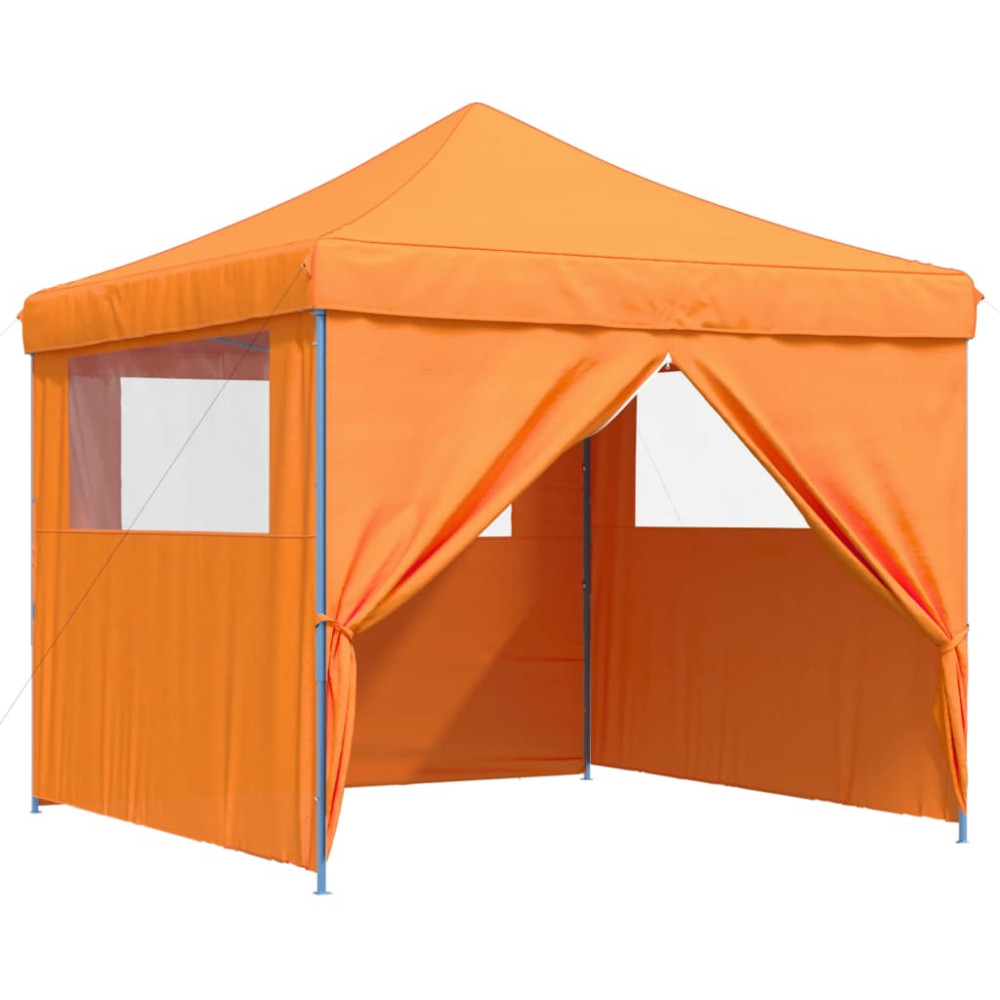 Produktbild för Pop-Up hopfällbart partytält med 4 sidoväggar ORANGE