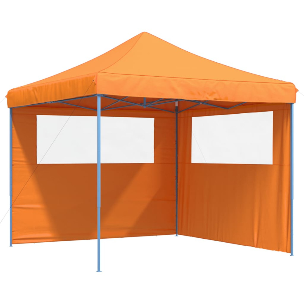 Produktbild för Pop-Up hopfällbart partytält med 2 sidoväggar ORANGE