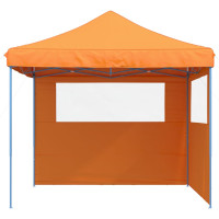 Produktbild för Pop-Up hopfällbart partytält med 2 sidoväggar ORANGE