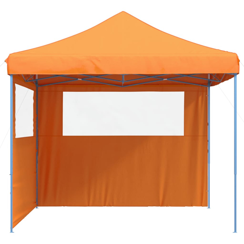 Produktbild för Pop-Up hopfällbart partytält med 2 sidoväggar ORANGE