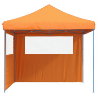 Produktbild för Pop-Up hopfällbart partytält med 2 sidoväggar ORANGE
