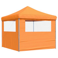 Produktbild för Pop-Up hopfällbart partytält med 2 sidoväggar ORANGE
