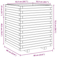 Produktbild för Odlingslåda vaxbrun 60x60x72,5 cm massiv furu